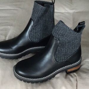 Black sock ankle boots